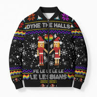 LGBT Lesbians Christmas Bomber Puffer Jacket Xmas Holiday Patterns - Wonder Print Shop