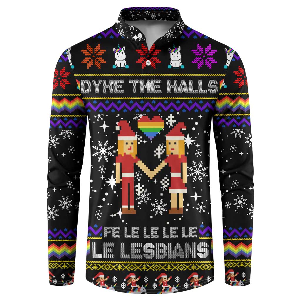 LGBT Lesbians Christmas Button Sweatshirt Xmas Holiday Patterns - Wonder Print Shop