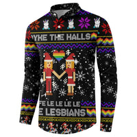 LGBT Lesbians Christmas Button Sweatshirt Xmas Holiday Patterns - Wonder Print Shop