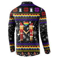 LGBT Lesbians Christmas Button Sweatshirt Xmas Holiday Patterns - Wonder Print Shop