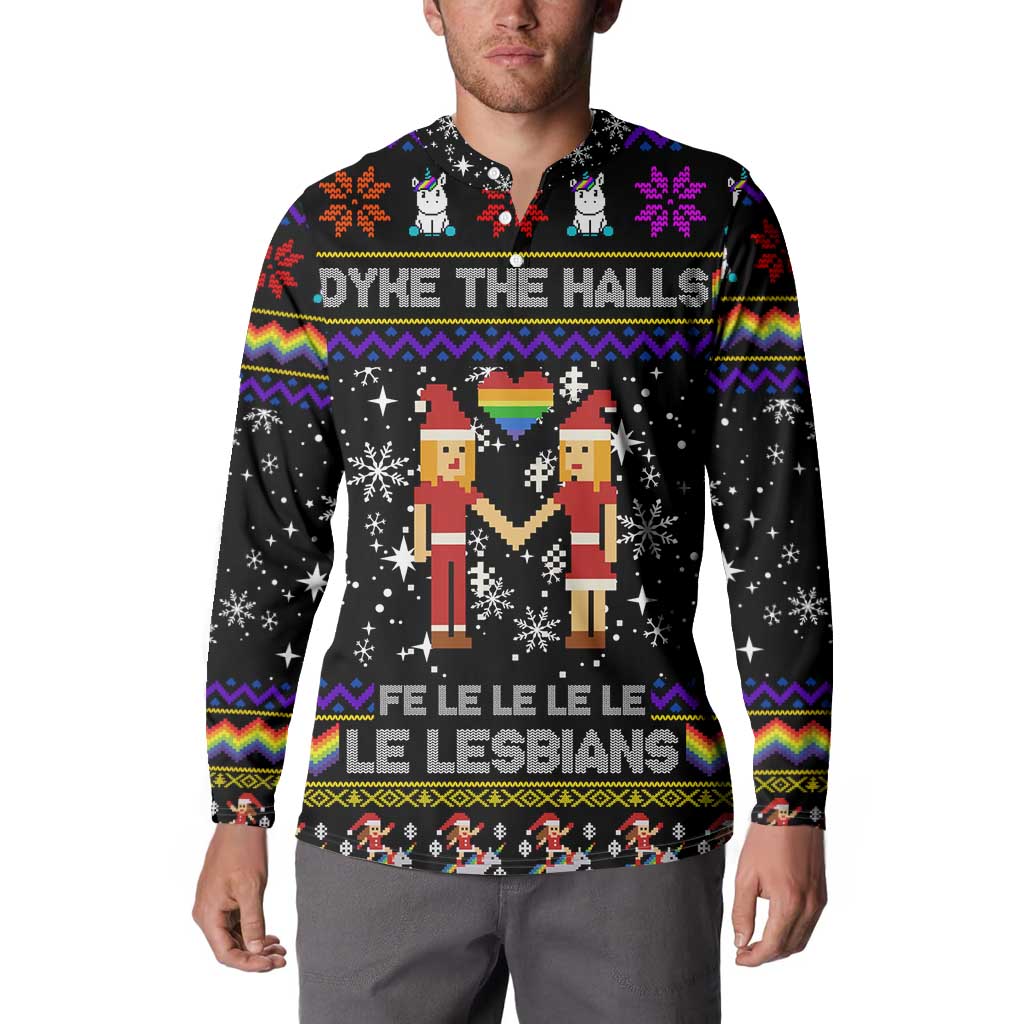 LGBT Lesbians Christmas Button Sweatshirt Xmas Holiday Patterns - Wonder Print Shop
