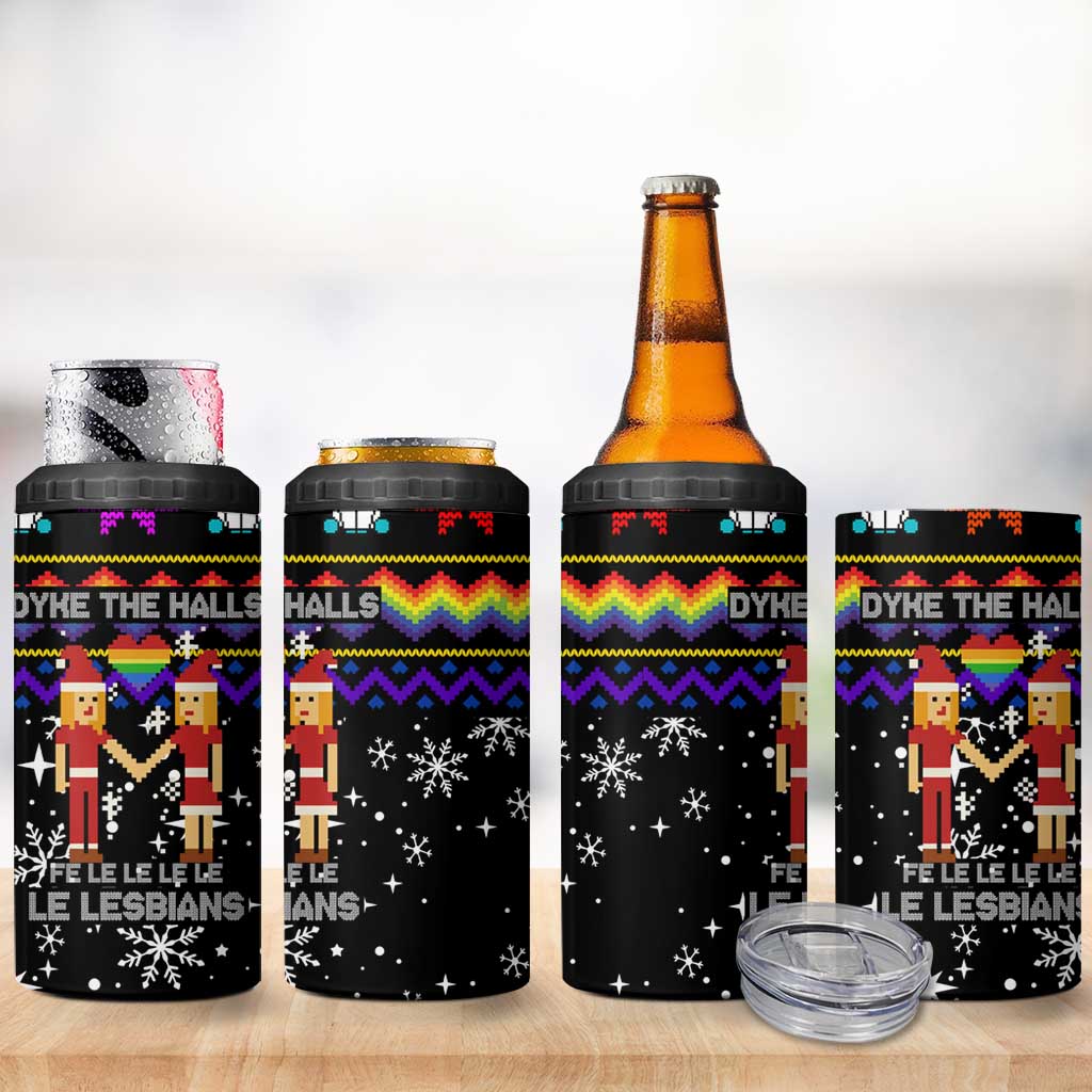LGBT Lesbians Christmas 4 in 1 Can Cooler Tumbler Xmas Holiday Patterns - Wonder Print Shop