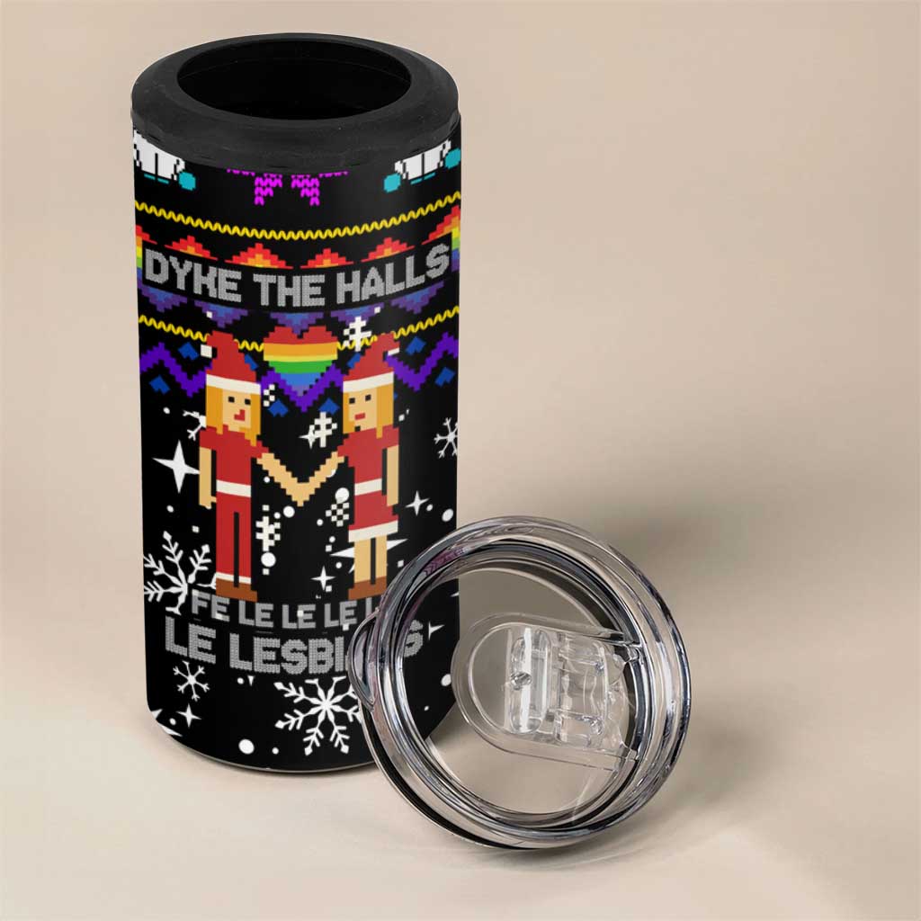LGBT Lesbians Christmas 4 in 1 Can Cooler Tumbler Xmas Holiday Patterns - Wonder Print Shop