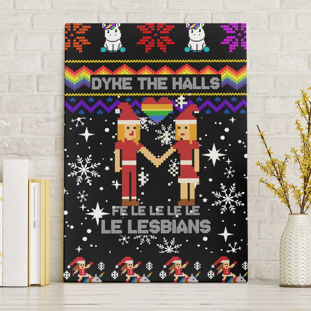 LGBT Lesbians Christmas Canvas Wall Art Xmas Holiday Patterns - Wonder Print Shop