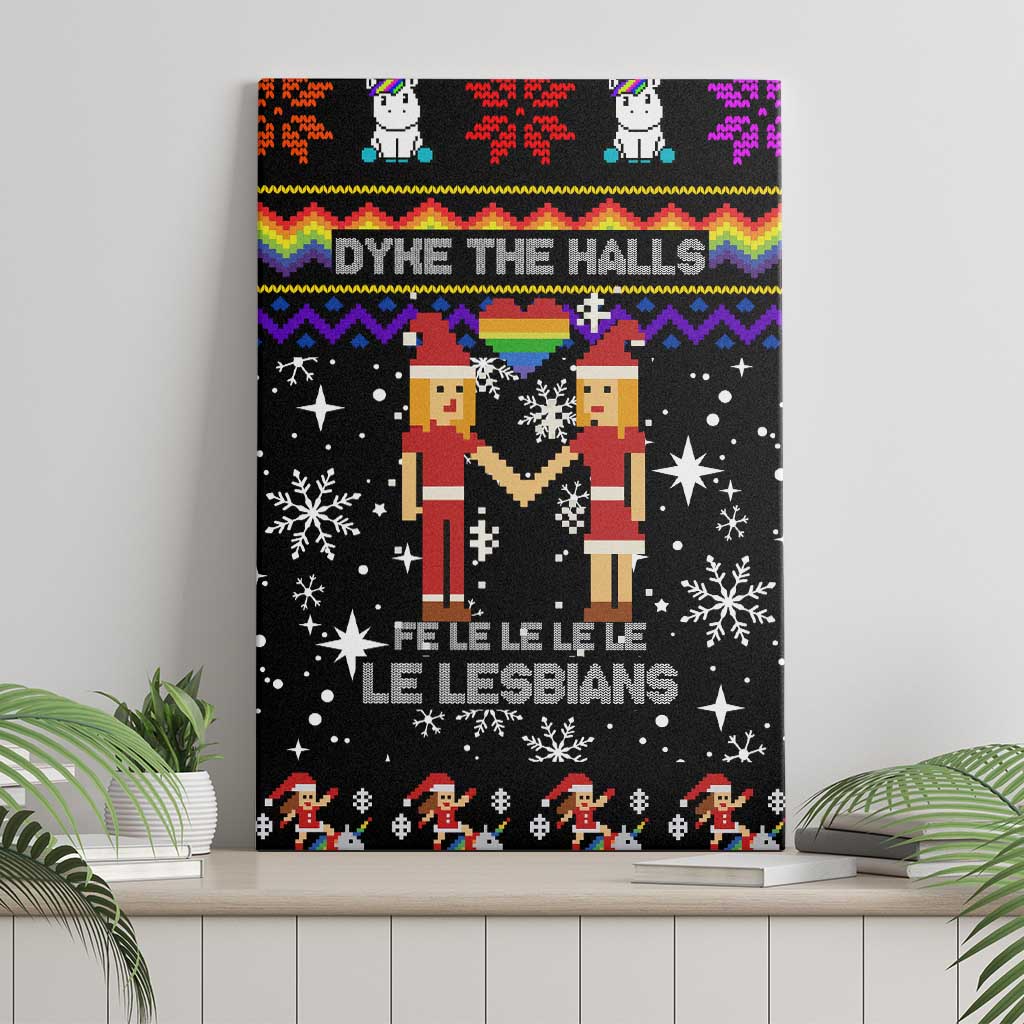 LGBT Lesbians Christmas Canvas Wall Art Xmas Holiday Patterns - Wonder Print Shop