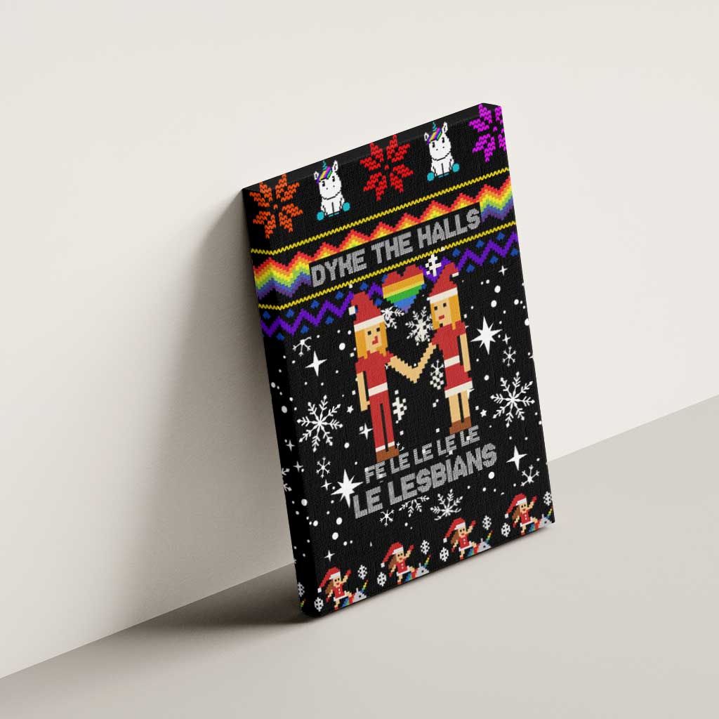 LGBT Lesbians Christmas Canvas Wall Art Xmas Holiday Patterns - Wonder Print Shop