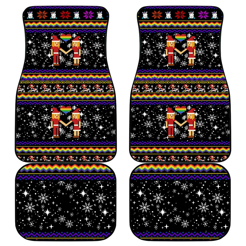LGBT Lesbians Christmas Car Mats Xmas Holiday Patterns - Wonder Print Shop