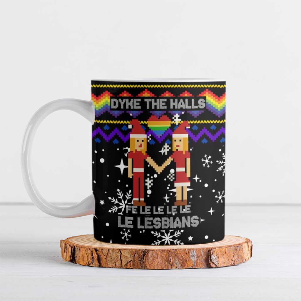 LGBT Lesbians Christmas Ceramic Mug Xmas Holiday Patterns - Wonder Print Shop