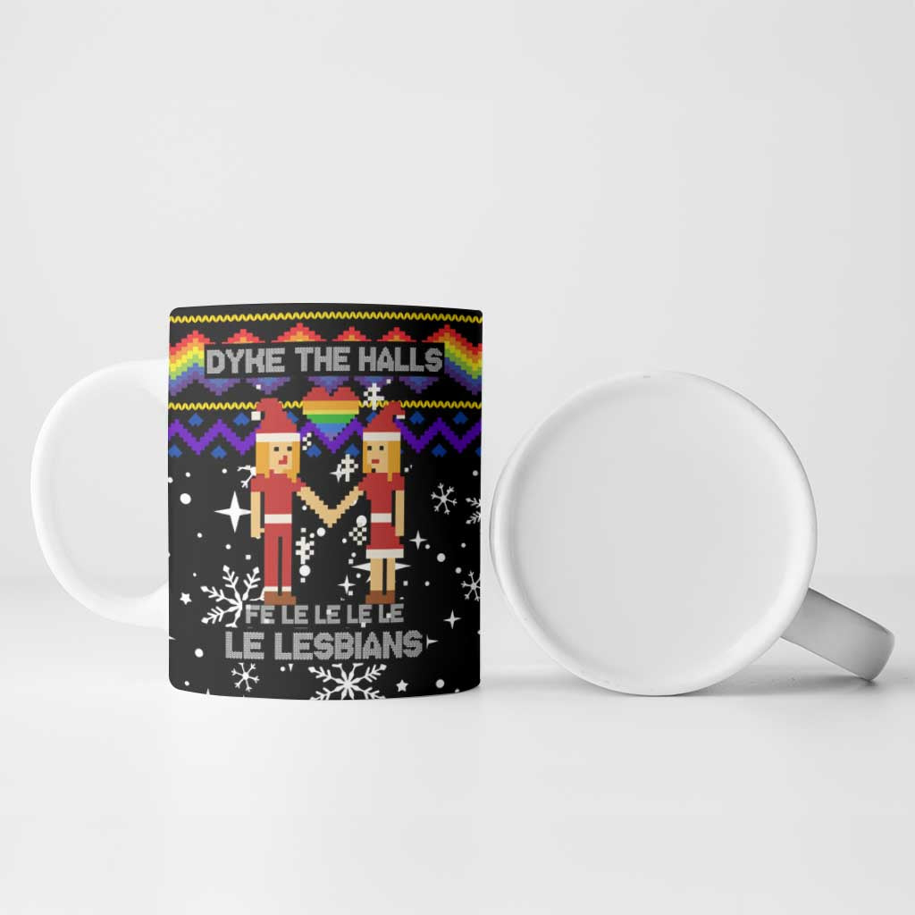 LGBT Lesbians Christmas Ceramic Mug Xmas Holiday Patterns - Wonder Print Shop