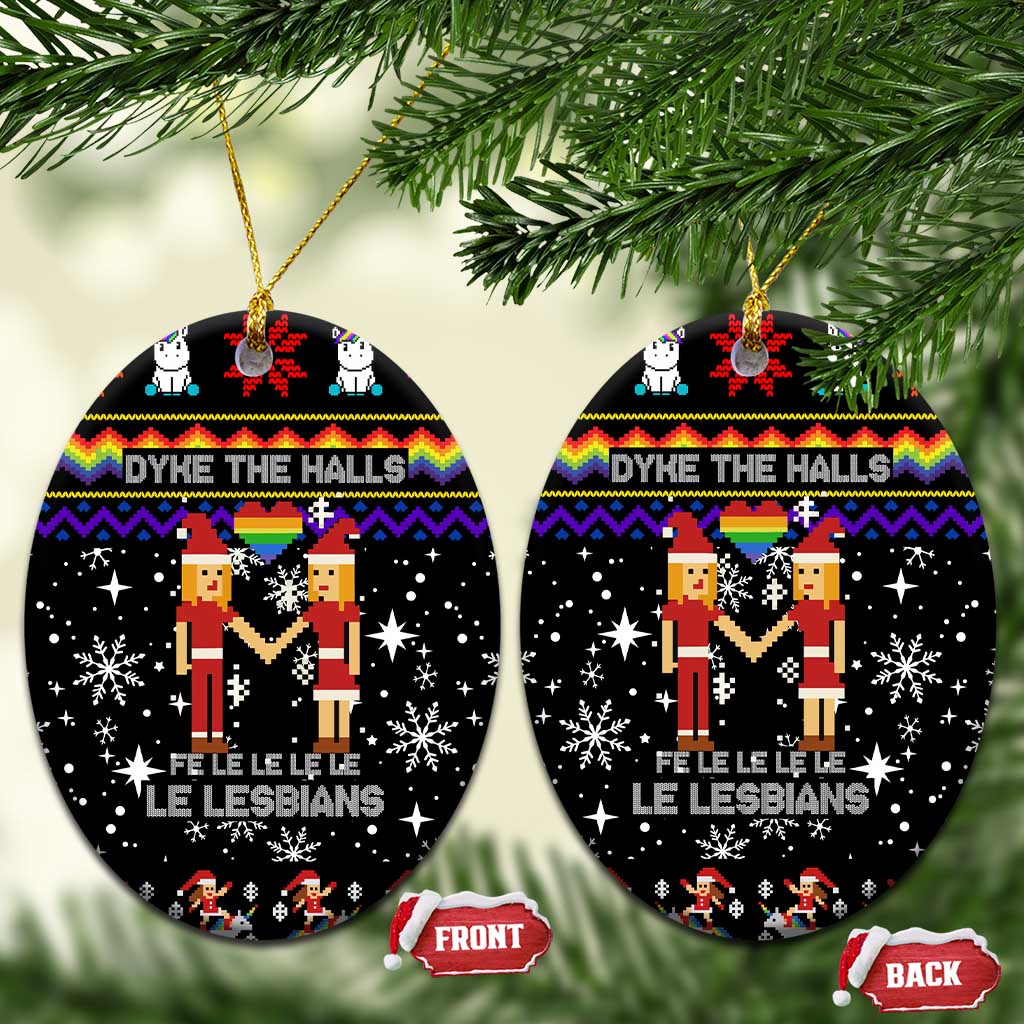 LGBT Lesbians Christmas Ceramic Ornament Xmas Holiday Patterns - Wonder Print Shop
