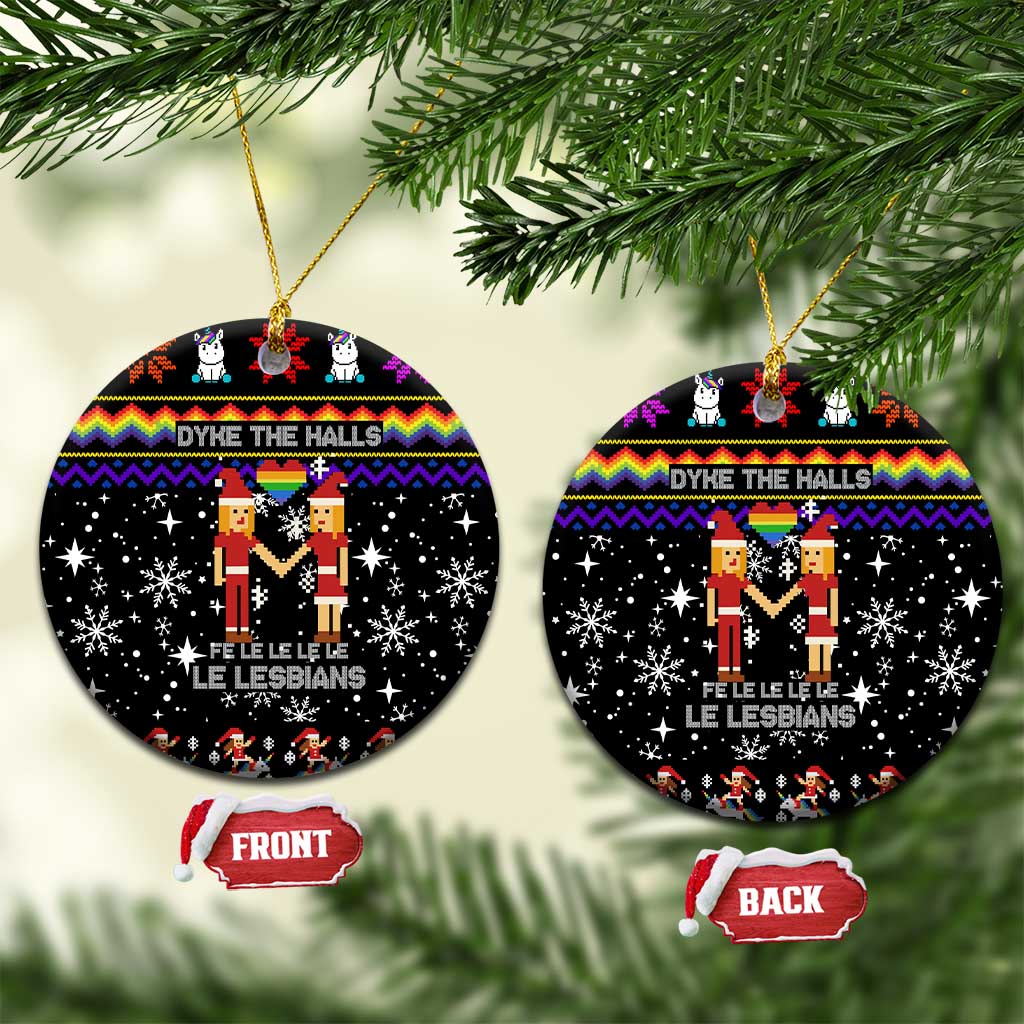 LGBT Lesbians Christmas Ceramic Ornament Xmas Holiday Patterns - Wonder Print Shop