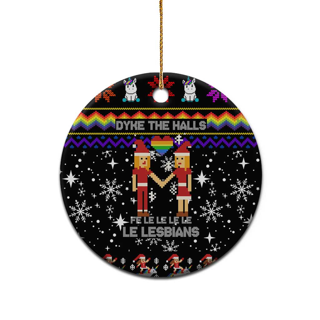 LGBT Lesbians Christmas Ceramic Ornament Xmas Holiday Patterns - Wonder Print Shop