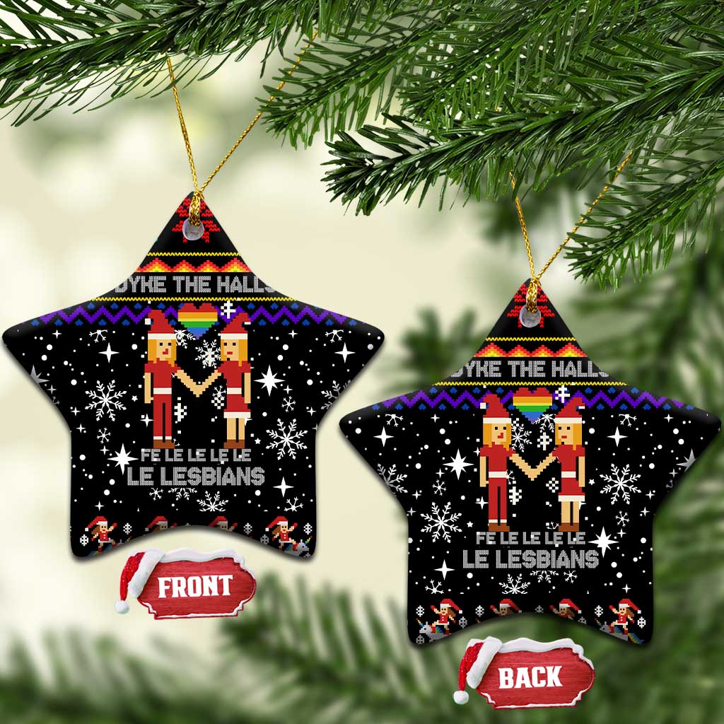 LGBT Lesbians Christmas Ceramic Ornament Xmas Holiday Patterns - Wonder Print Shop