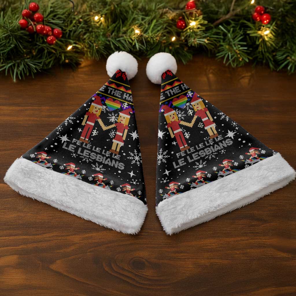 LGBT Lesbians Christmas Santa Hat Xmas Holiday Patterns - Wonder Print Shop