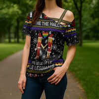 LGBT Lesbians Christmas Cross Shoulder Shirt Xmas Holiday Patterns - Wonder Print Shop