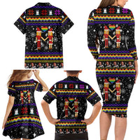 LGBT Lesbians Christmas Family Matching Long Sleeve Bodycon Dress and Hawaiian Shirt Xmas Holiday Patterns - Wonder Print Shop