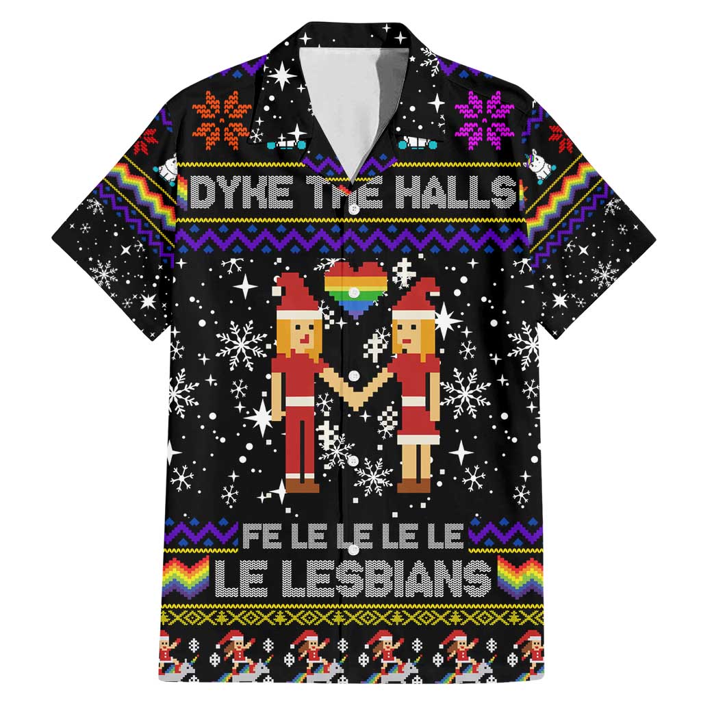 LGBT Lesbians Christmas Family Matching Mermaid Dress and Hawaiian Shirt Xmas Holiday Patterns - Wonder Print Shop