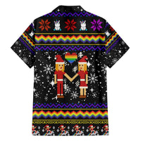 LGBT Lesbians Christmas Family Matching Off The Shoulder Long Sleeve Dress and Hawaiian Shirt Xmas Holiday Patterns - Wonder Print Shop