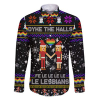 LGBT Lesbians Christmas Family Matching Off The Shoulder Long Sleeve Dress and Hawaiian Shirt Xmas Holiday Patterns - Wonder Print Shop