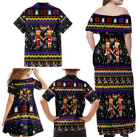 LGBT Lesbians Christmas Family Matching Off Shoulder Maxi Dress and Hawaiian Shirt Xmas Holiday Patterns - Wonder Print Shop
