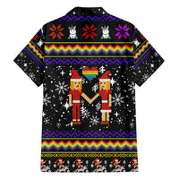 LGBT Lesbians Christmas Family Matching Off Shoulder Maxi Dress and Hawaiian Shirt Xmas Holiday Patterns - Wonder Print Shop