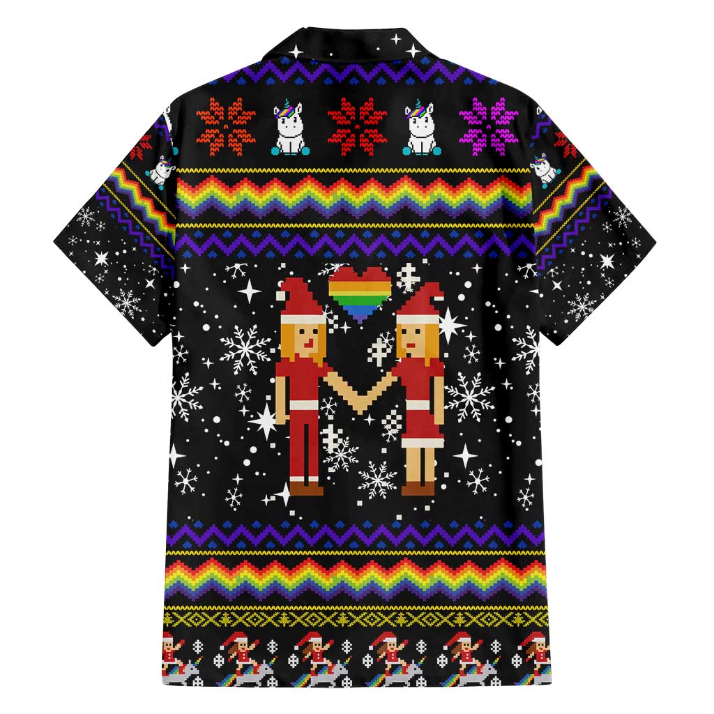 LGBT Lesbians Christmas Family Matching Puletasi and Hawaiian Shirt Xmas Holiday Patterns - Wonder Print Shop