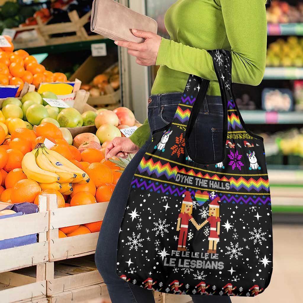 LGBT Lesbians Christmas Grocery Bag Xmas Holiday Patterns - Wonder Print Shop