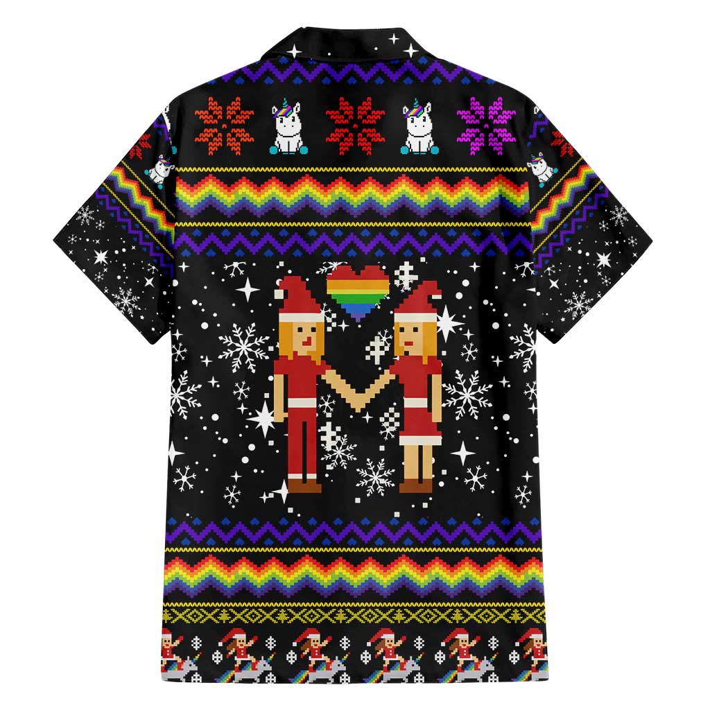 LGBT Lesbians Christmas Hawaiian Shirt Xmas Holiday Patterns - Wonder Print Shop