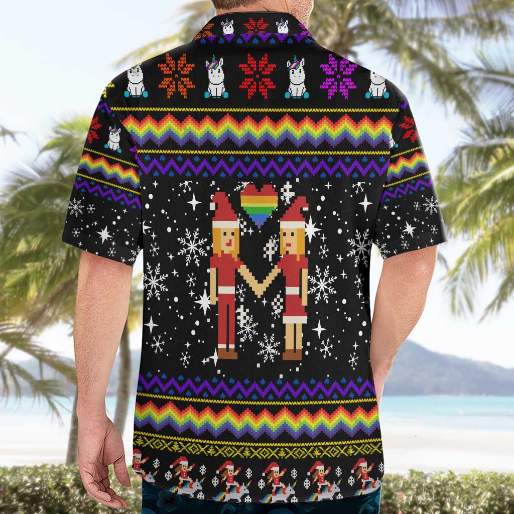 LGBT Lesbians Christmas Hawaiian Shirt Xmas Holiday Patterns - Wonder Print Shop