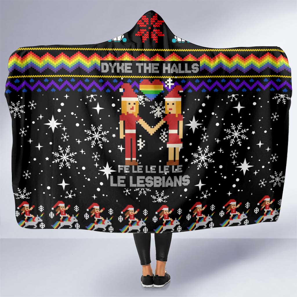 LGBT Lesbians Christmas Hooded Blanket Xmas Holiday Patterns - Wonder Print Shop