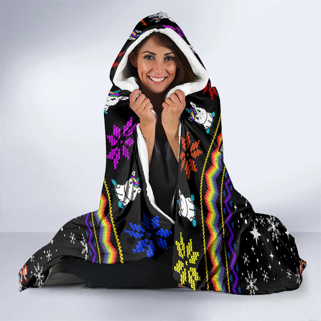 LGBT Lesbians Christmas Hooded Blanket Xmas Holiday Patterns - Wonder Print Shop