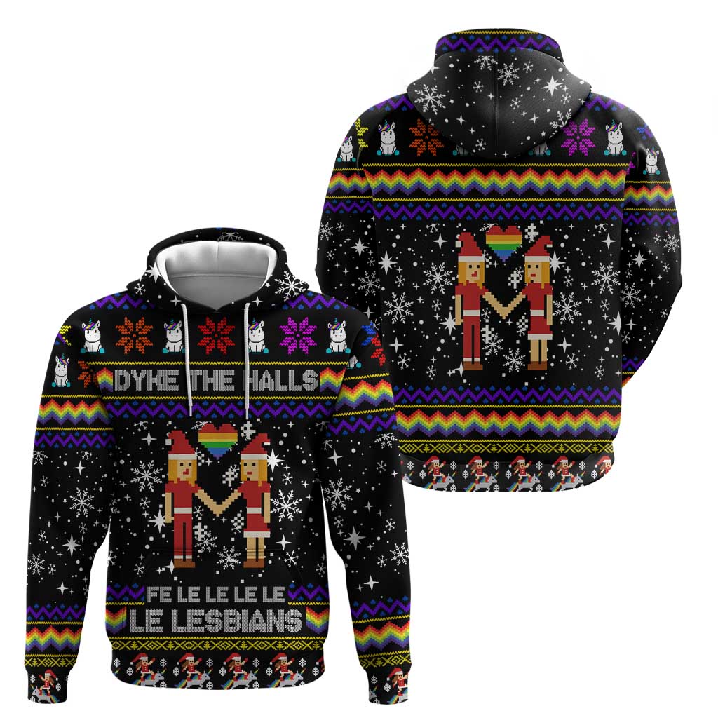 LGBT Lesbians Christmas Hoodie Xmas Holiday Patterns - Wonder Print Shop