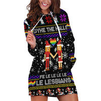LGBT Lesbians Christmas Hoodie Dress Xmas Holiday Patterns - Wonder Print Shop