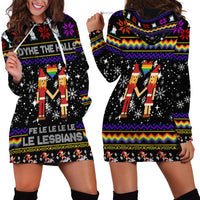 LGBT Lesbians Christmas Hoodie Dress Xmas Holiday Patterns - Wonder Print Shop