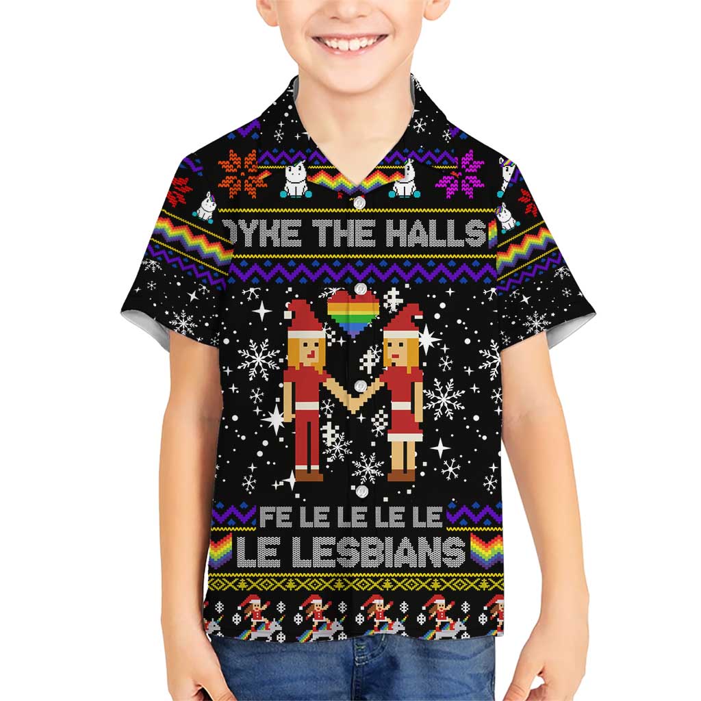 LGBT Lesbians Christmas Kid Hawaiian Shirt Xmas Holiday Patterns - Wonder Print Shop