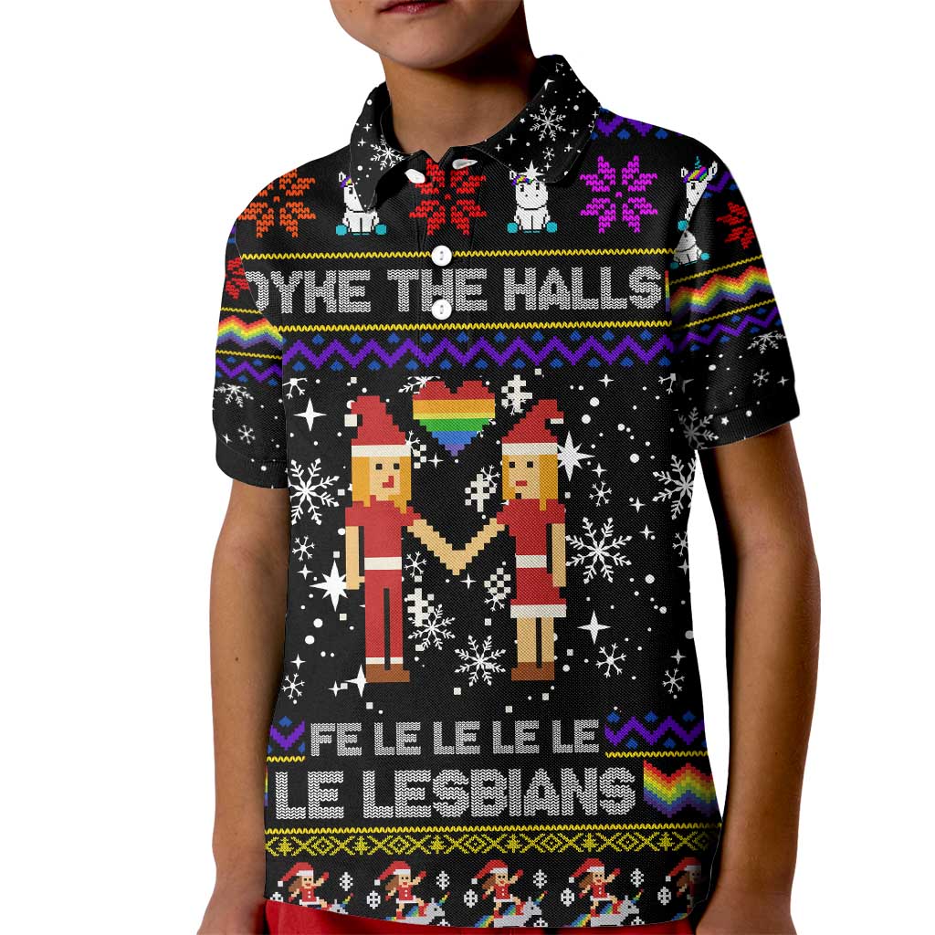 LGBT Lesbians Christmas Kid Polo Shirt Xmas Holiday Patterns - Wonder Print Shop