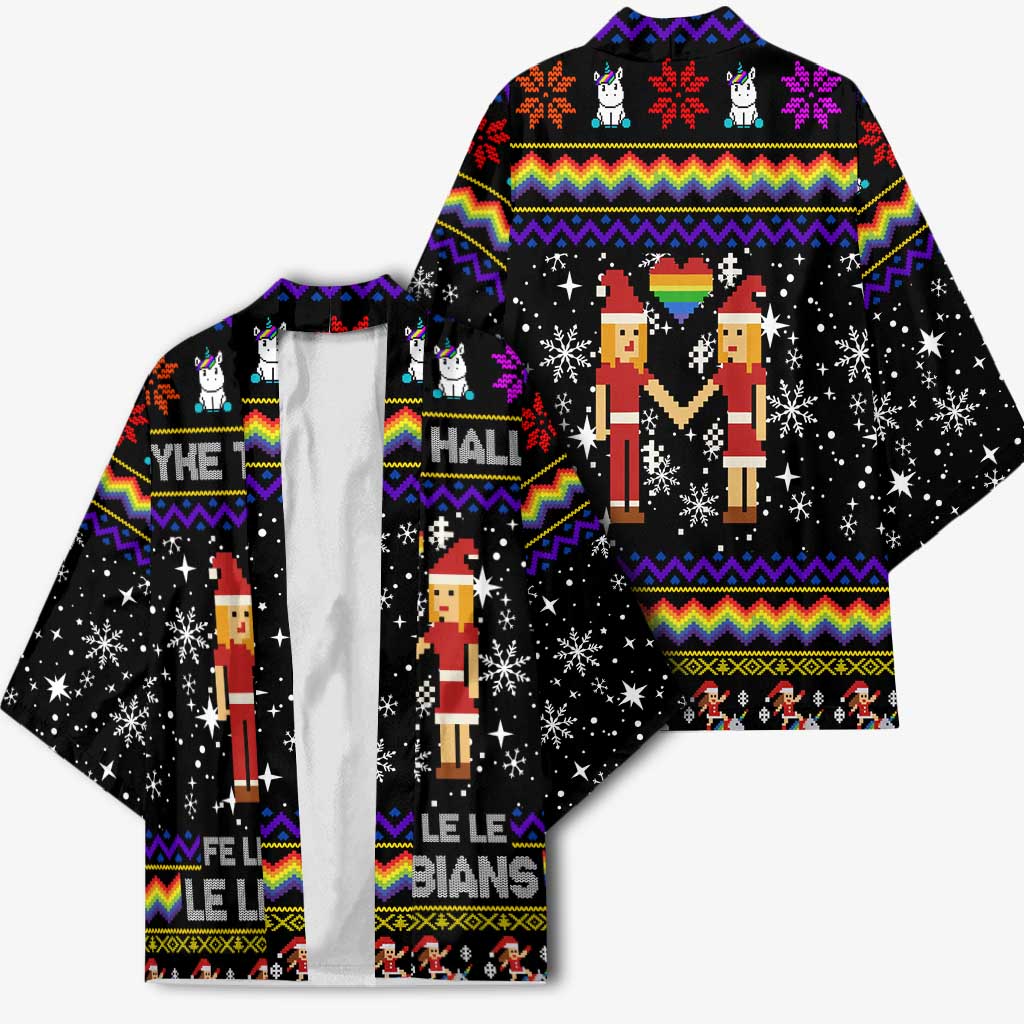 LGBT Lesbians Christmas Kimono Xmas Holiday Patterns - Wonder Print Shop