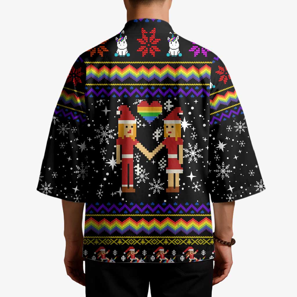 LGBT Lesbians Christmas Kimono Xmas Holiday Patterns - Wonder Print Shop