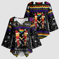 LGBT Lesbians Christmas Kimono Sleeve Blouse Xmas Holiday Patterns - Wonder Print Shop