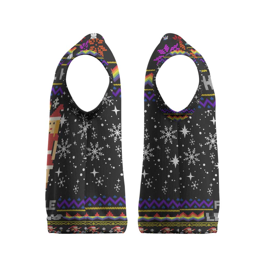 LGBT Lesbians Christmas Knitted V-Neck Vest Xmas Holiday Patterns - Wonder Print Shop