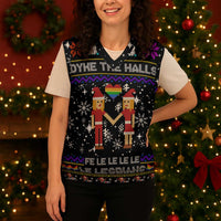 LGBT Lesbians Christmas Knitted V-Neck Vest Xmas Holiday Patterns - Wonder Print Shop