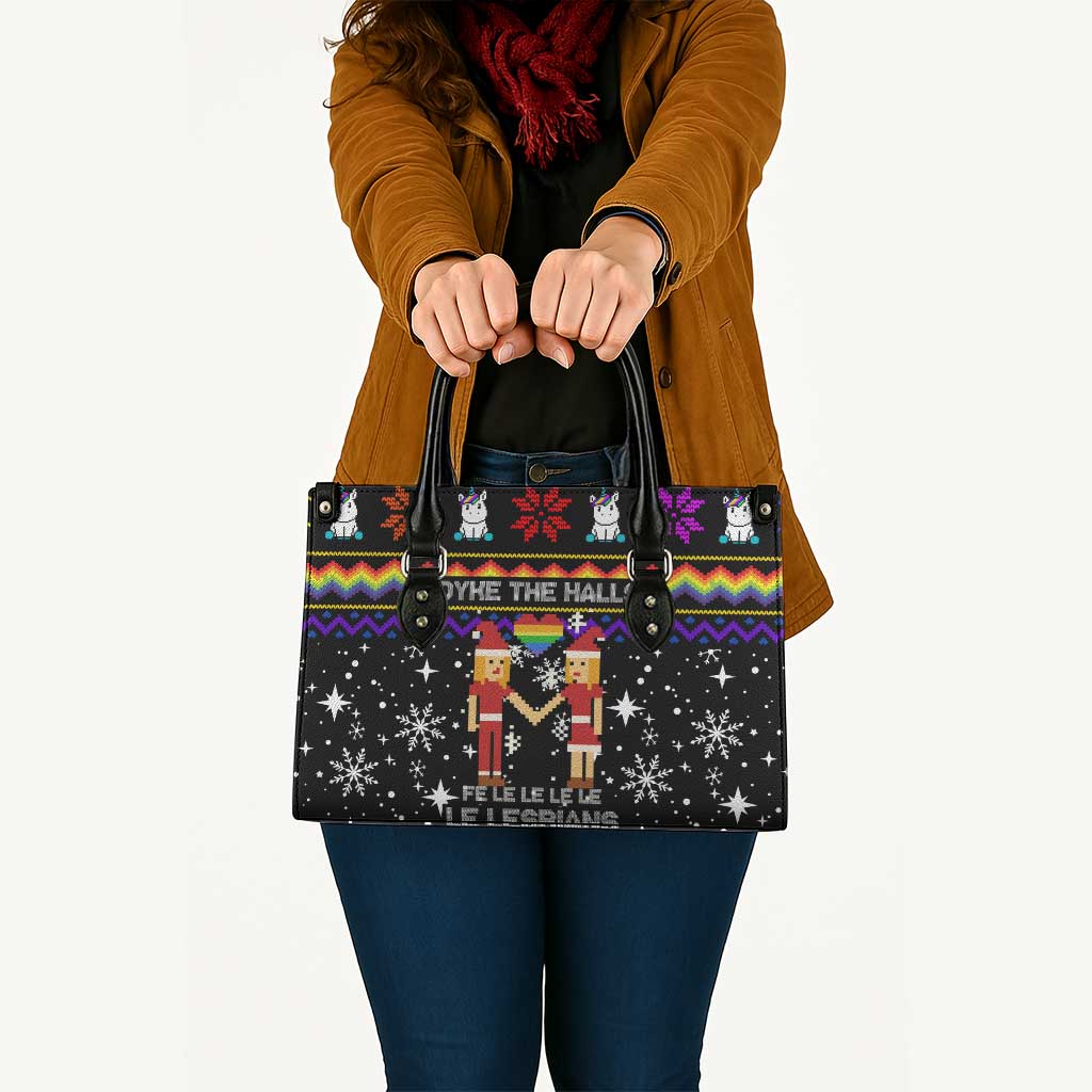 LGBT Lesbians Christmas Leather Bag Xmas Holiday Patterns - Wonder Print Shop