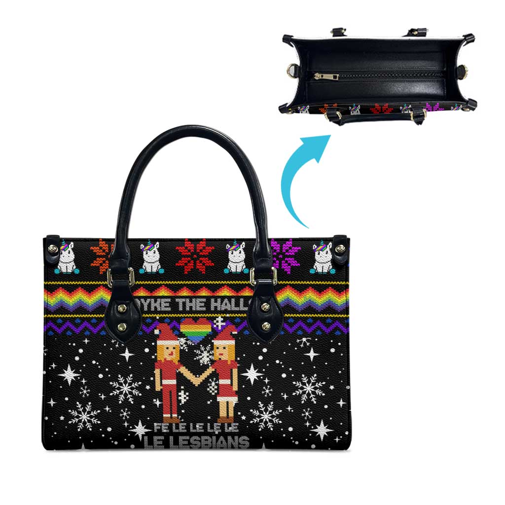 LGBT Lesbians Christmas Leather Bag Xmas Holiday Patterns - Wonder Print Shop
