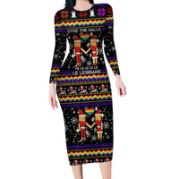 LGBT Lesbians Christmas Long Sleeve Bodycon Dress Xmas Holiday Patterns - Wonder Print Shop