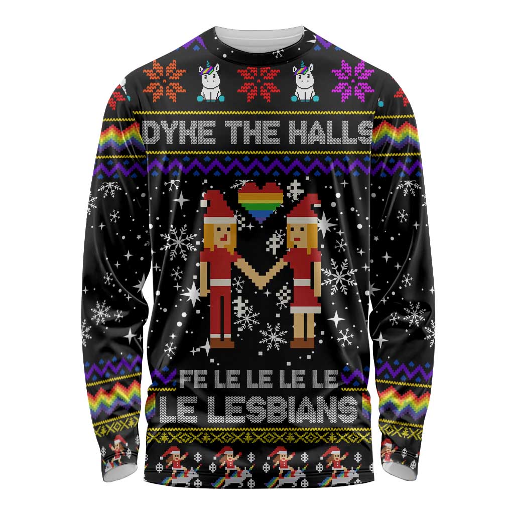LGBT Lesbians Christmas Long Sleeve Shirt Xmas Holiday Patterns - Wonder Print Shop