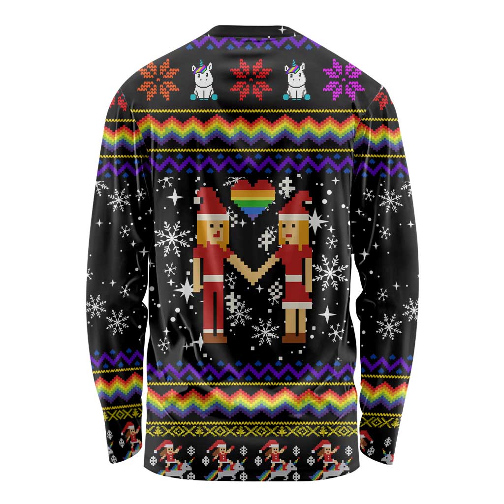 LGBT Lesbians Christmas Long Sleeve Shirt Xmas Holiday Patterns - Wonder Print Shop