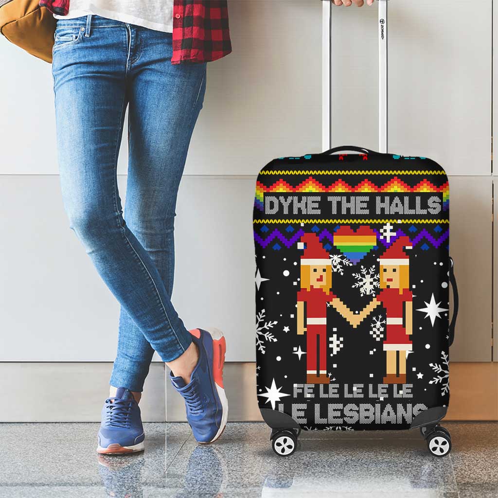 LGBT Lesbians Christmas Luggage Cover Xmas Holiday Patterns - Wonder Print Shop