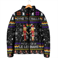LGBT Lesbians Christmas Padded Jacket Xmas Holiday Patterns - Wonder Print Shop