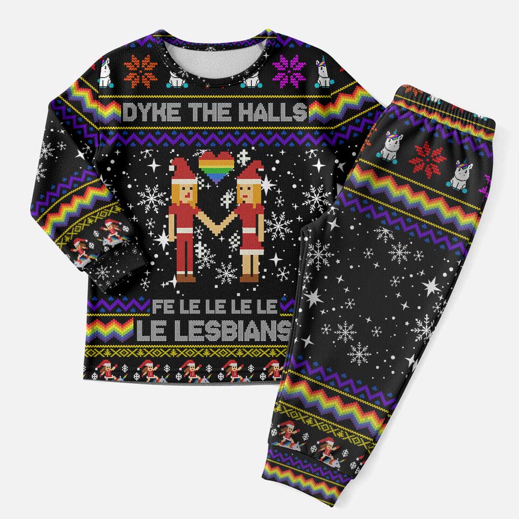 LGBT Lesbians Christmas Pajama Set Xmas Holiday Patterns - Wonder Print Shop