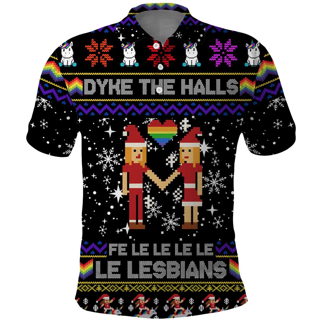 LGBT Lesbians Christmas Polo Shirt Xmas Holiday Patterns - Wonder Print Shop